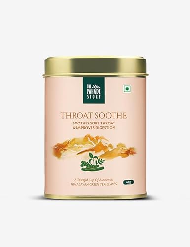 The Pahadi Story Throat Soothe Green Tea 40gm 100% Natural Himalayan Green Tea Whole Leaves blended with Licorice & Ginger Eases Pricky Sore Throat and Improves Digestion von The Pahadi Story