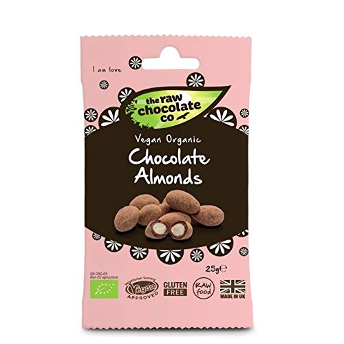 6 x The Raw Chocolate Company Organic Chocolate Almonds Snack 25g von The Raw Chocolate Company