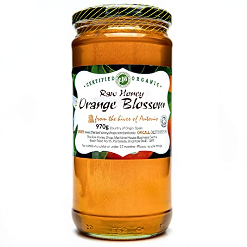 Antonio’s Raw Certified Organic Orange Blossom Honey 970g| Premium Quality Wilderness Honey| Pure, Antibacterial, Cold Pressed & Unpasteurised| The Raw Honey Shop von The Raw Honey Shop Raw Natural Hive Products