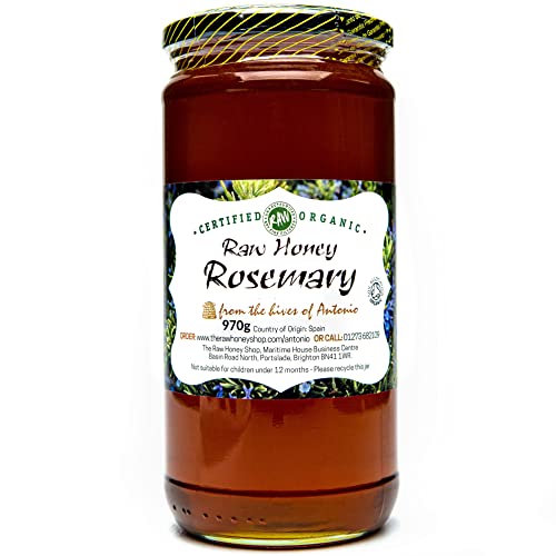 Antonio's Raw Certified Organic Rosemary Honey | Platinum Award Winner |Pure Wilderness Honey |Unpasteurised |Single Origin |The Raw Honey Shop |(970g) von The Raw Honey Shop
