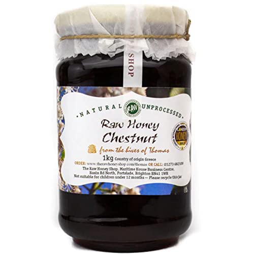 The Monks of Mount Athos’ Chestnut Honey |Pure Greek Wilderness Honey |Antioxidant & Mineral Rich |Unpasteurised |Single Origin Forest Honey |The Raw Honey Shop |(1kg) von The Raw Honey Shop