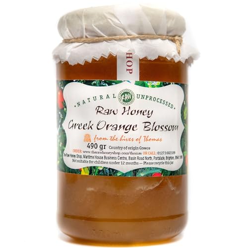 Thomas' Raw Greek Orange Blossom Honey |Pure, Unpasteurised |Single Origin |The Raw Honey Shop |(500g) von The Raw Honey Shop