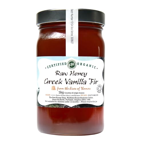 Thomas' Raw Greek Vanilla Fir Honey |Protected Designation of Origin - Very Rare | Mountain Honey |Thick Unpasteurised |Honey With Lowest Natural Sugars |Single Origin |The Raw Honey Shop |(1kg) von The Raw Honey Shop