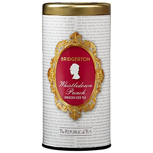 The Republic of Tea von Bridgerton Whistledown Punch Hibiscus Iced Tea, 6 Teebeutel in Metalldose - Exotischer Früchtetee inspiriert von Bridgerton von The Republic of Tea