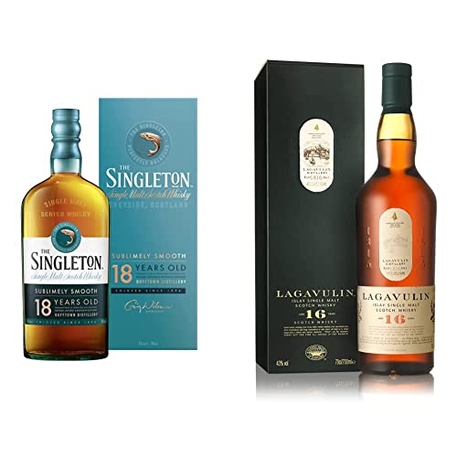 The Singleton of Dufftown 18 Jahre | Single Malt Scotch Whisky | handgefertigt auf schottischem Boden | 40% vol | 700ml & Lagavulin 16 Jahre | Islay Single Malt Scotch Whisky | 700ml von The Singleton