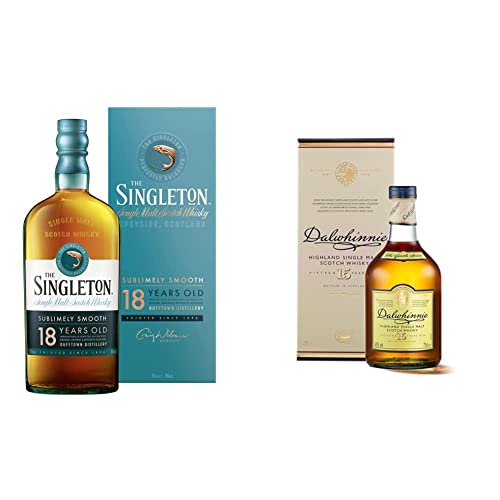 The Singleton of Dufftown 18 Jahre | Single Malt Scotch Whisky | mit Geschenkverpackung | handgefertigt auf schottischem Boden | 40% vol | 700ml Einzelflasche | & Dalwhinnie 15 Jahre | 43% vol | 700ml von The Singleton