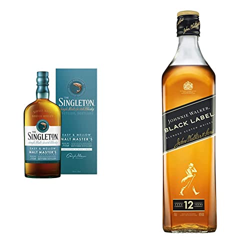 The Singleton of Dufftown Malt Master's Selection Whisky, 0.7 l & Johnnie Walker Black Label | Blended Scotch Whisky | blended in den 4 prominentesten, schottischen Whisky- Regionen | 40% vol | 700ml von The Singleton