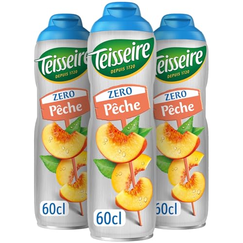 Teisseire Sirup Pfirsich/Peach zero Zucker 600ml - Cocktails (3er Pack) von Teisseire