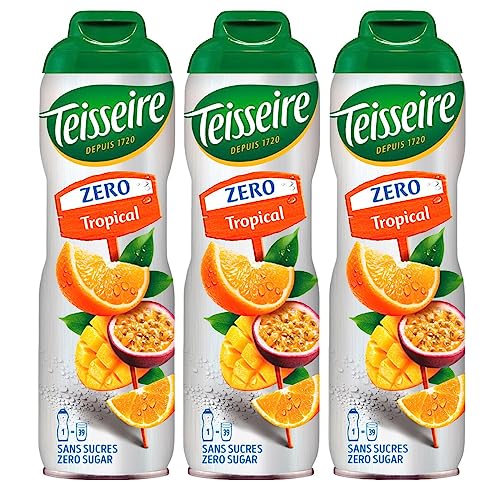 Teisseire Sirup Tropical zero Zucker 600ml - Cocktails, Milchshakes (3er Pack) von Teisseire