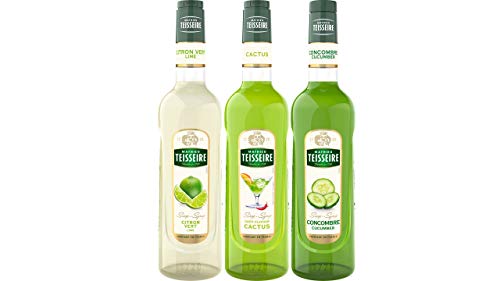 Teisseire Sirup Set Erfrischend: Sirup Limette 70cl + Kaktus 50cl + Gurke 70cl von The Sirop Shop