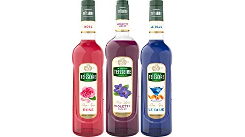 Teisseire Sirup Set Explosiver Coktails: Sirup Rose + Veilchen + le Blue Curacao - 3 x 700ml von The Sirop Shop