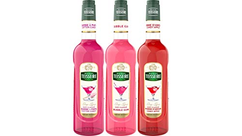 Teisseire Sirup Set Kindheitserinnerung: Sirup Bubble Gum + Zuckerwatte + Kandierter Apfel - 3 x 700ml von Mathieu Teisseire