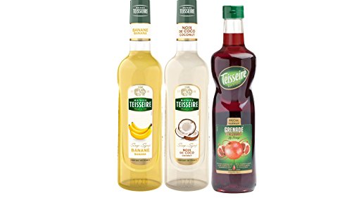 Teisseire Sirup Set der Inseln: Sirup Banane + Kokosnuss + Grenade - 3 x 700ml von The Sirop Shop