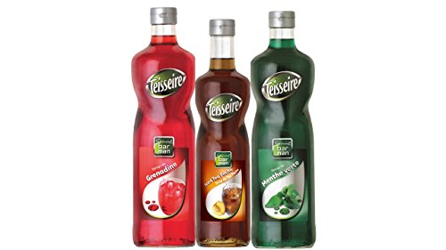 Teisseire Sirup Set für Kinder: Sirup Grenadine + Eiced Tea + Grüne Minze - 2 x 1L + 1 x 700ml von The Sirop Shop