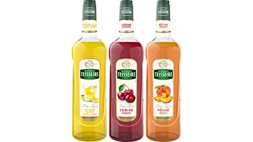 Teisseire Sirup Set speziell für Bier: Sirup Pfirsich + Zitrone + Kirsche - 3 x 1L von The Sirop Shop