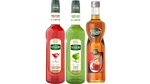 Teisseire Sirup Set speziell für Verlorene: Sirup Kandierter Apfel + Grüner Apfel + Apfel - 3 x 700ml von The Sirop Shop