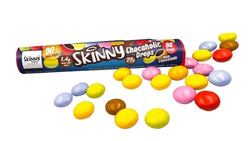 The Skinny Food Co. Skinny Chocaholic Schokoladentropfen – 90 % weniger Zucker, vegetarisch, glutenfrei, schuldfrei, Schokoladensnacks, ideal zum Teilen von The Skinny Food Co