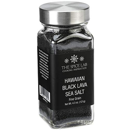 The Spice Lab No. 4061 - hawaiianisches schwarzes Lava-Salz, fein, koscher, glutenfrei, ohne Gentechnik, natürliches Premium-Gourmet-Salz von The Spice Lab
