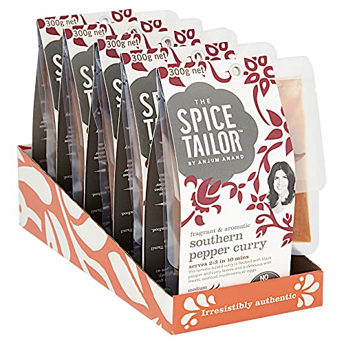 The Spice Tailor - Indisches Currysoßen-Set, südliches Pfeffercurry, 5 Stück, vegetarisch von The Spice Tailor