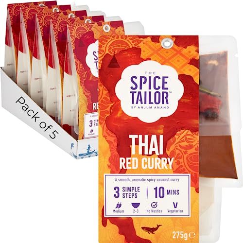 The Spice Tailor - Asiatische Currysauce Mahlzeiten-Set, Thai Red Curry, 5 Stück, vegetarisch von The Spice Tailor