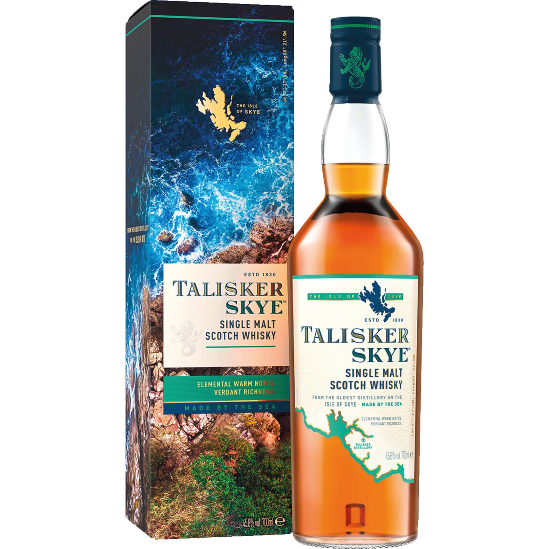 Talisker Isle of Skye Single Malt Scotch Whisky, 0,7 L, 45,8% Vol., Schottland, Spirituosen von The Talisker Distillery, Carbost, Isle of Skye, IV47 8 SR, Scotland