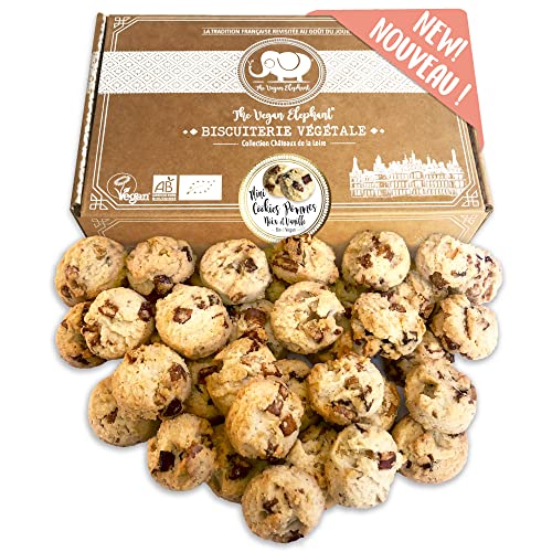 Vegan Bio Mini Cookies Äpfel, Nüsse und Vanille - Handwerkliche Herstellung in Frankreich. 300g von The Vegan Elephant
