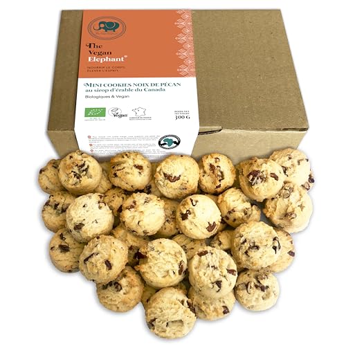 Vegan Mini Cookies Bio Kekse: Pekannüsse und Ahornsirup Kekse, handwerkliche Herstellung in Frankreich. 300g von The Vegan Elephant