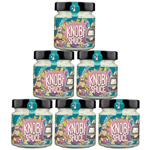 The Vegan Saucery Vegane Knobi Sauce | 6er Pack | 6 x 200 ml | mit Knoblauch und feinen Senfkörnern | Made in Germany von The Vegan Saucery