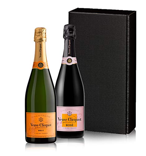 Geschenkset „The Veuve Clicquot couple“ mit zwei Flaschen Champagner in einem Geschenkkarton | Veuve Clicquot Brut (1x 0,75l) und Veuve Clicquot Brut Rosé als Geschenkset von The Wine Guys