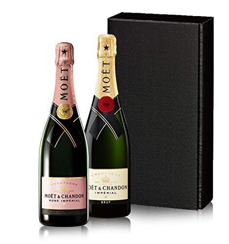 Geschenkset The Moët Chandon couple mit zwei Flaschen Champagner in einem Geschenkkarton, erdebeere, 0.75 ml von The Wine Guys