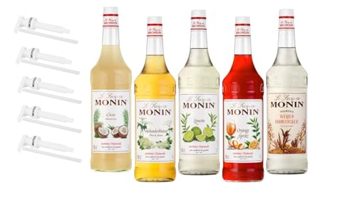 Monin Probierpaket Bar Cocktail 5 x 1 l, inkl. 5 Pumpen von The Wine Guys