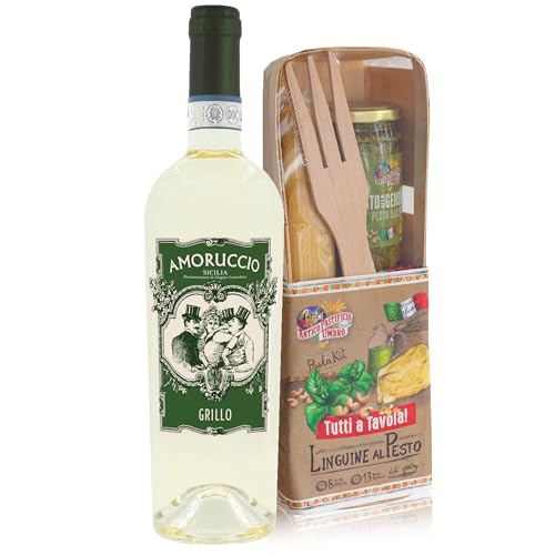 The Wine Guys Präsentpaket Italienische Gaumenfreuden: Amoruccio Grillo & Pesto Kochbox Set von The Wine Guys