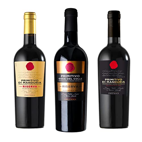 The Wine Guys Scala Primitivo di Manduria - High End Tasting Paket Italien | Drei erstklassige Rotweine aus Apulien | Set (3 x 0.75 l) von The Wine Guys