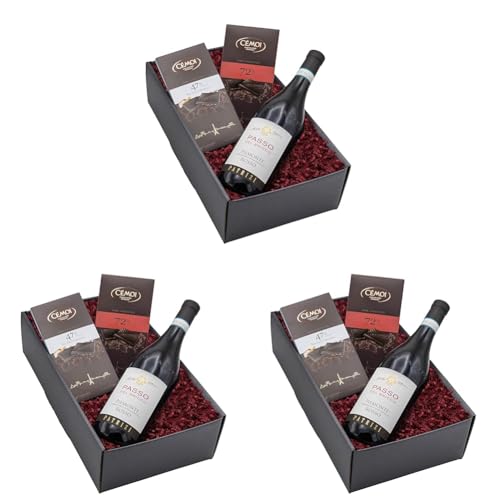 The Wine Guys The Wine Guys Geschenkset „Rosso Passo“ mit Wein und Schokolade in einem schönen Geschenkkarton | Italienischer Rotwein Rosso Passo & Französische Schokoladen in Präsentverpackung von The Wine Guys