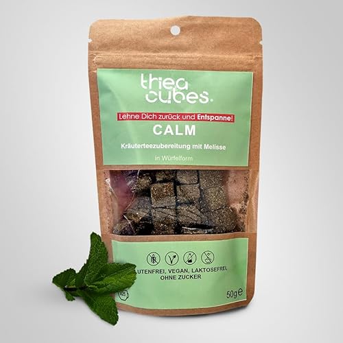 Thea Cubes Calm - Kräutertee mit Zitronenmelisse in Würfelform - Ohne Beutel, Glutenfrei, Laktosefrei, Vegan, Ohne Zucker - Natürlich & Nachhaltig von Thea Cubes