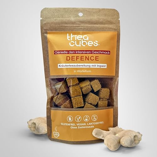 Thea Cubes Defence - Kräutertee mit Ingwer und Kurkuma in Würfelform - Ohne Beutel, Glutenfrei, Laktosefrei, Vegan, Ohne Zucker - Natürlich & Nachhaltig von Thea Cubes