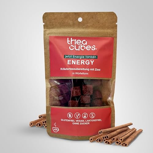 Thea Cubes Energy - Kräutertee mit Zimt in Würfelform - Ohne Beutel, Glutenfrei, Laktosefrei, Vegan, Ohne Zucker - Natürlich und Nachhaltig von Thea Cubes