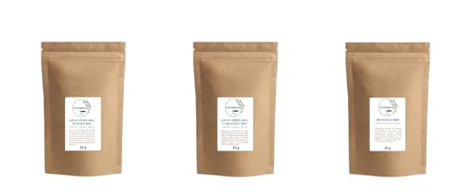 Japan Probierset, grüner Bio Tee, organic green tea, Benefuki, Fukuoka Sencha, Gabalong, Probierpackung mit drei Sorten japanischem Bio Grüntee (3 x 25g) von Theobroma
