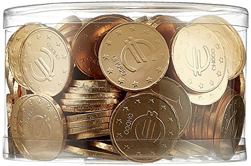 Theobroma Goldgeld Schokoladen Euros, lose Münzen in der Dose, 1er Pack (1 x 1 kg) von Theobroma