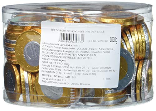 Theobroma Schokogeld 1 und 2 Euro Münzen gemischt, 1 kg von Theobroma