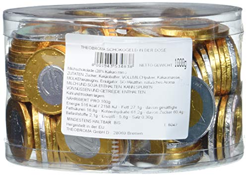 Theobroma Schokogeld 1 und 2 Euro Münzen gemischt, 1 kg Theobroma Schokogeld 1 und 2 Euro Münzen gemischt, 1 kg von Theobroma