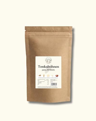 Tonkabohnen, 10 ganze Tonka Bohnen, Topqualität aus Venezuela, Vanille Alternative für die kreative Gourmet Küche, unvergleichliches Aroma, mind. 22 g Tonkabohnen, 10 ganze Tonka Bohnen, Topqualität aus Venezuela, Vanille Alternative für die kreative Gourmet Küche, unvergleichliches Aroma, mind. 22 g von Theobroma