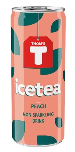 Thom's T Ice Tea Peach, Pfirsich Eistee still, 250ml Dose (24er Pack, inkl. 6€ Pfand) von Thom'sT
