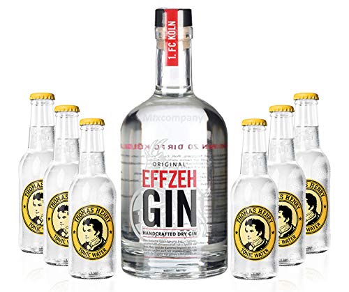 Effzeh Handcrafted Dry Gin 0,5l 500ml (42% Vol) + 6xThomas Henry Tonic Water 200ml inkl. Pfand MEHRWEG - [Enthält Sulfite] von Thomas Henry-Thomas Henry