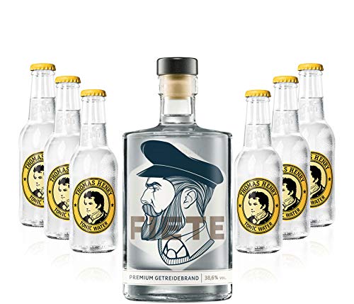 Fiete Premium Getreidebrand 0,5l (38,6% Vol) + 6x Thomas Henry Tonic Water 200ml inkl. Pfand MEHRWEG -[Enthält Sulfite] von Thomas Henry-Thomas Henry