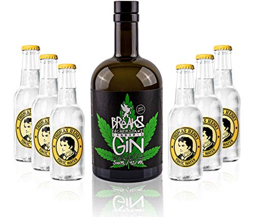 Gin Tonic Set - Breaks Cannabis Gin 50cl (42% Vol) + 6x Thomas Henry Tonic Water 200ml inkl. Pfand MEHRWEG -[Enthält Sulfite] von Thomas Henry-Thomas Henry