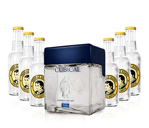 Gin Tonic Set - Cubical London Dry Gin 0,7l (40% Vol) + 6x Thomas Henry Tonic Water 200ml inkl. Pfand MEHRWEG -[Enthält Sulfite] von Thomas Henry-Thomas Henry