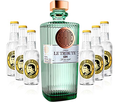 Gin Tonic Set - Le Tribute Gin 0,7l (43% Vol) + 6x Thomas Henry Tonic Water 200ml inkl. Pfand MEHRWEG -[Enthält Sulfite] von Thomas Henry-Thomas Henry