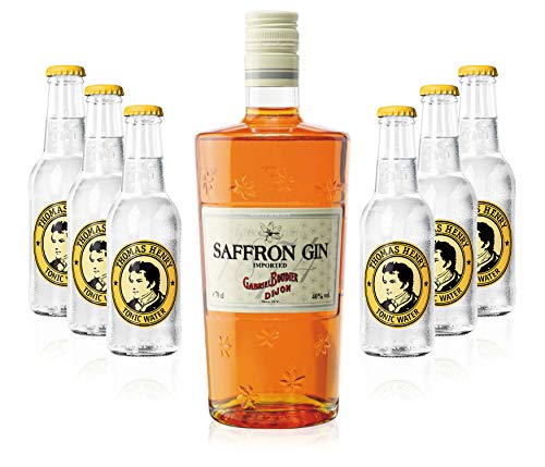 Gin Tonic Set - Saffron Gin 0,7l 700ml (40% Vol) + 6x Thomas Henry Tonic Water 200ml inkl. Pfand MEHRWEG von Thomas Henry-Thomas Henry