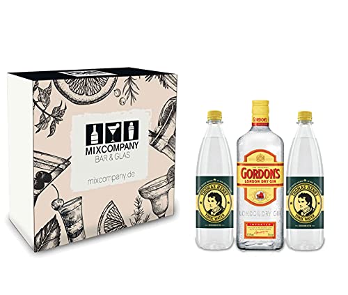 Gordons Gin Tonic Set/Geschenkset - Gordons London Dry Gin 0,7l 700ml (37,5% Vol.) + 2x Thomas Henry Tonic Water 1000ml - Inkl. Pfand MEHRWEG von Thomas Henry-Thomas Henry